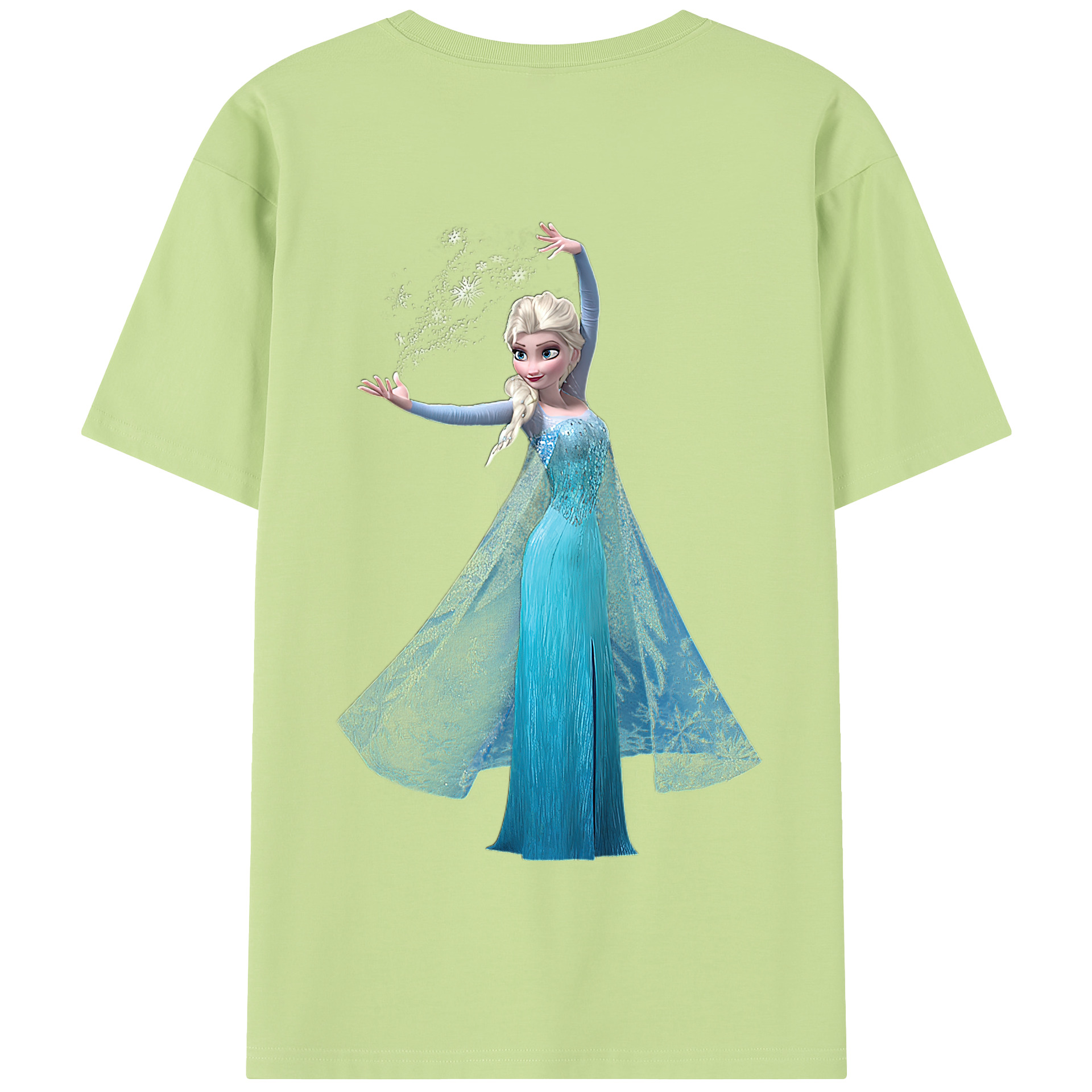 （画像用） アナと雪の女王 アンナ エルサ Frozen Anna Elsa 綿100％半袖Tシャツ（背面プリント）
